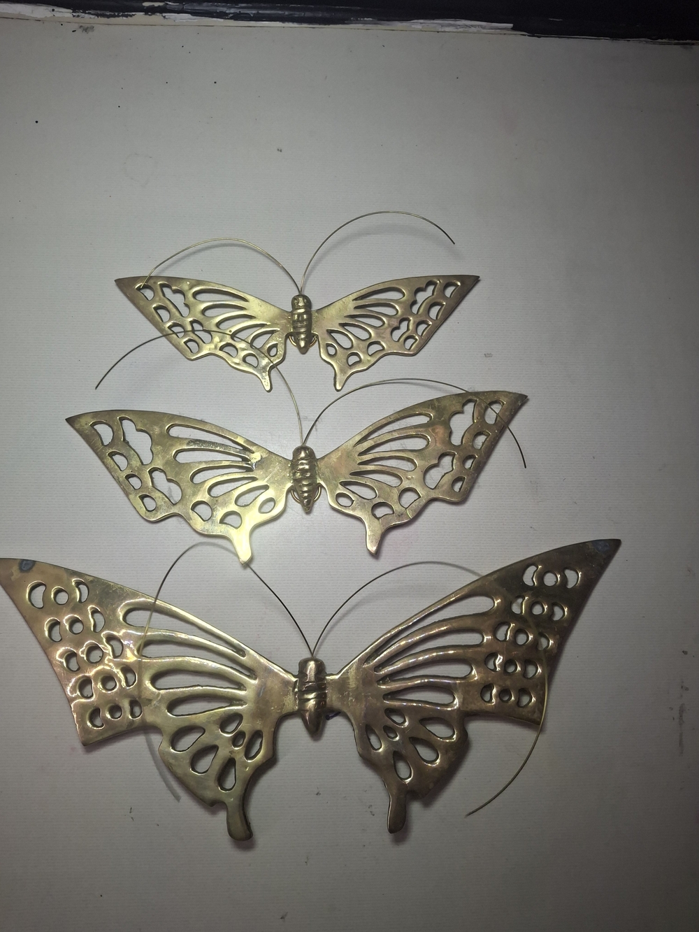 Brass Butterfly Wall Decor - Gold Tone Metal Accent